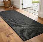 Softlife Hallway Runner Rug 2x6 ft Faux Jute Rugs Washable Entryway Rug Hall Carpet Runner Modern Farmhouse Laundry Kitchen Room Mat Long Carpet for Bathroom, Black - color: Black, size: 2' x 6' (24"x72")
