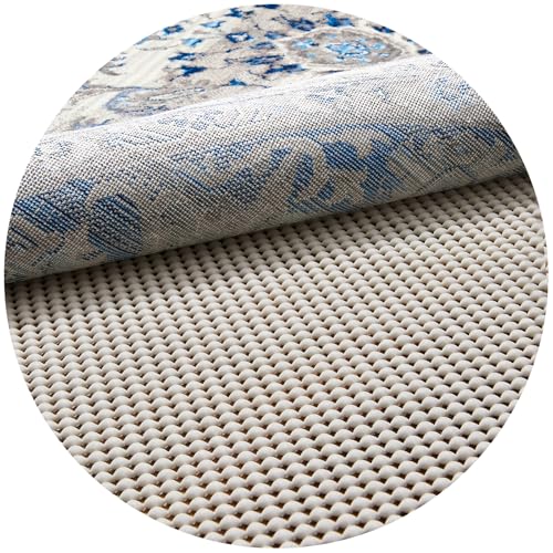 Veken 2x2 Ft Round Rug Pad Gripper for Hardwood Floors, Circle Non Slip Rug Pads for Area Rugs, Thick Rug Grippers for Tile Floors, Under Carpet Anti Skid Mat, Keep Your Rugs Safe and in Place - size: 2' (Round), style: White