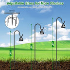 48 Inch Shepherds Hooks for Outdoor, Heavy Duty Bird Feeder Pole with 5 Prong Bases, Garden Hanging Stake for Bird Feeder, Solar Light, Plant Hanger, Wedding Decor, Metal Hanger Hooks, Black, 2 Packs - size: 48 Inch, style: 2 Pack