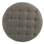 HomePop 25" Button Tufted Round Storage Ottoman - Dark Gray - color: Dark Gray
