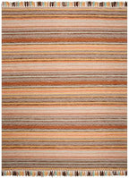SAFAVIEH Area Rug 8x10 - Montauk Collection - Large - Brown & Multi, Handmade Cotton, Boho Stripe Fringe Design, Ideal for Living Room, Bedroom, Office, Dining Space (MTK901H) - color: Brown/Multi, size: 8' x 10' (Rectangular)
