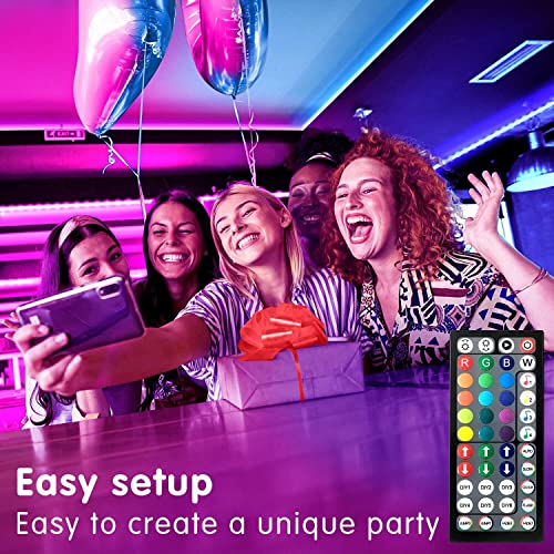 Tenmiro Led Lights for Bedroom 100ft (2 Rolls of 50ft) Music Sync Color Changing Strip Lights with Remote and App Control RGB Strip, for Room Home Party Decoration - size: RGB 100FT