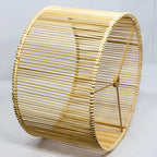 Drum Table shades Woven Bamboo Lamp Shade 2Set Lampshades DIY Natural Boho Hand Crafted - color: Natural/light brown
