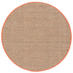 SAFAVIEH Area Rug 6' Round - Natural Fiber Collection - Natural & Rust, Seagrass, Basketweave Pattern with Border (NF114Y) - color: Natural/Rust, size: 6' (Round)