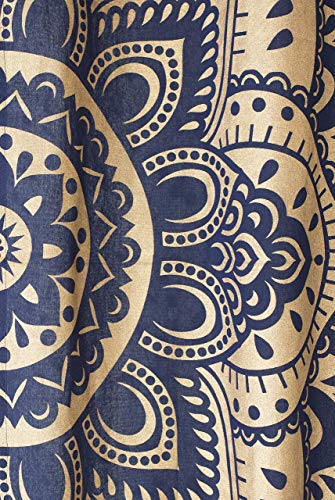 Popular Handicrafts Indian Hippie Bohemian Beautiful Passion Ombre Color Mandala Curtain Panels Blue Gold - color: Blue Gold, size: 25"W x 74"L (Pack of 2)
