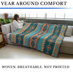 Pure Country Weavers Desert Rain - Western Tapestry Throw Blanket Woven from Cotton - Made in The USA (72x54) - color: Desert Rain