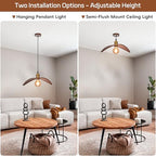 15.3" Pendant Lights Kitchen Island, 1-Light Natural Wood Ceiling Light Fixture Modern Hanging Lamp Decor for Kitchen Island Bedroom, Dining Room, Living Room, Nursery, Entryway, Foyer - size: 15.3" W x 7" H