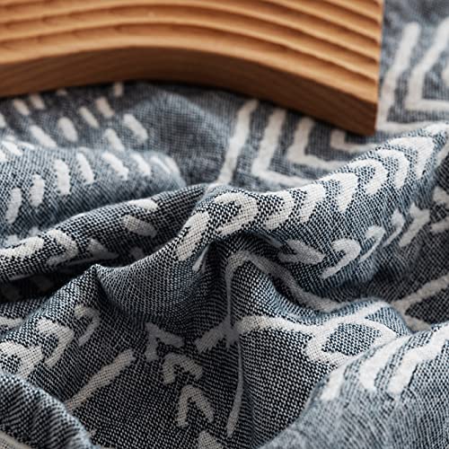 MEJU Indian Boho Muslin Lightweight Summer Blanket for Bed Sofa Couch, 100% Combed Cotton 3 Layer Soft Warm Quick Dry Throw Blanket Bed Coverlet Sheet (Boho, Twin 60 in X 80 in - color: Boho, size: Twin 60 in x 80 in