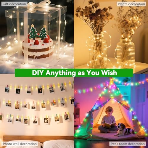 Lovelite 200 LED Fairy Lights Color Changing, 66 FT 35 Colors 4th of July Fairy Lights with Remote, Red White and Blue String Lights for Bedroom Christmas Holiday Wedding Party Indoor Outdoor Decor - size: 200LED/66FT (Adapter)