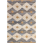 nuLOOM Hand Braided Marla Denim And Jute Diamonds Area Rug, 6x9, Off-white - color: Marla Off-white, size: 6' x 9' (Rectangular)