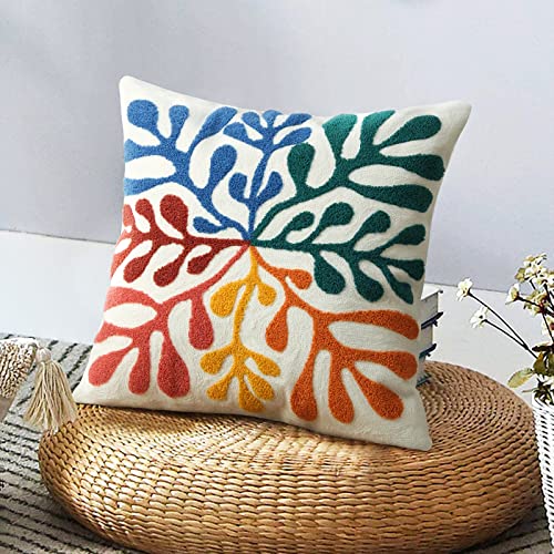 Merrycolor Boho Abstract Matisse Throw Pillow Covers 18x18 Soft Tufted Colorful Pillow Covers Mid Century Aesthetic Art Modern Boho Pillows Decorative Throw Pillow Case for Couch Living Room Bed - color: Matisse, size: 18" x 18" (Pack of 1)