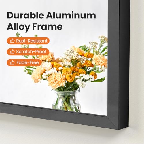 Sweetcrispy 20"x30" Arched Black Bathroom Mirrors for Wall | Bathroom Mirrors for over sink, Metal Framed with HD Shatter-Proof Glass for Entryway, Living Room, Bedroom - color: Black, size: 30"L x 20"W