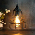 JHY DESIGN Hanging Lamp Black Battery Powered Decorative Pendant Lamp Metal Cage Battery Lamp with 6 Hours Timer for Bar Bedroom Garden Parties Patio Indoor Outdoor Living Room(Geometry) - size: 9.5 inches, Geometry