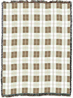 Soft Greyish Grey Plaid Blanket - Gift Tapestry Throw Woven from Cotton - Made in the USA (72x54) - color: Soft Grey