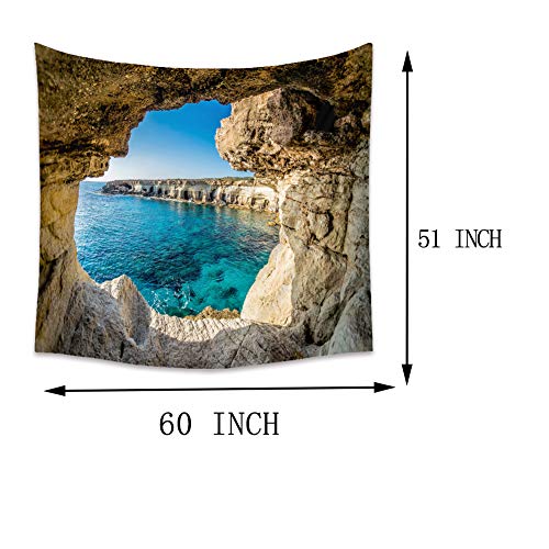 Llamazing Forest Tapestry - Magic Landscape for Living Room & Bedroom Decor (Sea, 60''L51''W) - color: Sea, size: 60"L x 51"W