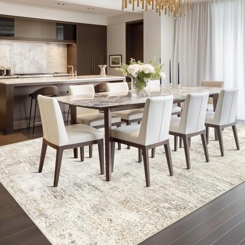 Capslpad 5x7 Abstract Area Rug, Non-Slip Washable Foldable Rug, Low Pile Ultra Soft Non-Shedding, Modern Beige Stain Resistant Large Rug for Living Room, Bedroom, Office, Dining, Room - color: Beige, size: 5' x 7' (Rectangular)