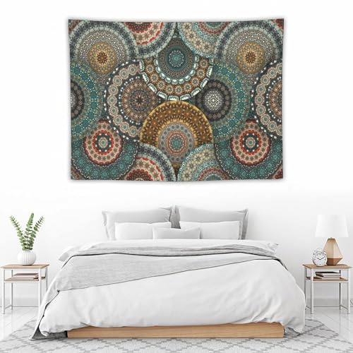 KANEPE Mandala Abstract Tapestry Indian Boho Hippie Pattern Wall Hanging Tapestries Home Decor for Living Room Bedroom Apartments Farmhouse Dorm,40inx30in (102×76cm)【Small】 - color: Boho-1, size: 40Wx30L