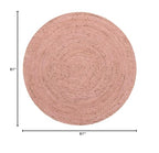 Unique Loom Braided Jute Collection Area Rug - Dhaka (5' 1" Round, Light Pink) - color: Light Pink, size: 5'1" (Round)