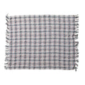 Creative Co-Op Hand-Woven and New Zealand Wool Slub Throw with Fringe, Grey and Natural Plaid