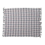 Creative Co-Op Hand-Woven and New Zealand Wool Slub Throw with Fringe, Grey and Natural Plaid