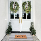 Black and White Striped Rugs, 28”x 43” Outdoor Indoor Front Porch Door Mats Cotton Hand-Woven Layered Area Rug Doormat for Entryway Patio Entryway Laundry Bedroom Living Room