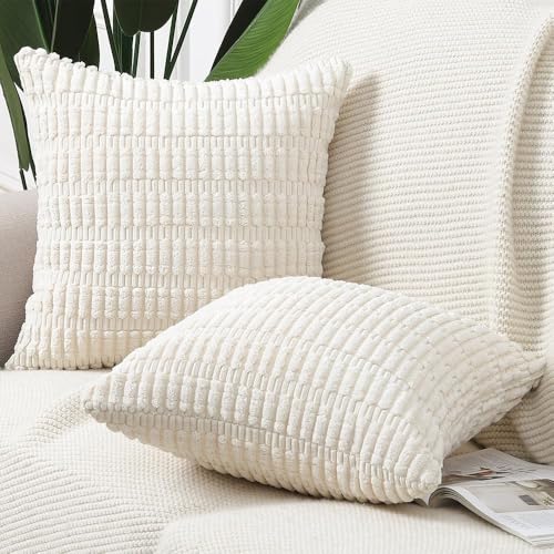 Chunky Knit Pillow Covers for Couch, Textured Cushion Cases for Sofa and Bed, Decorative Pillow Covers - color: Beige Corn Kernels Pillowcase