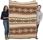 Pure Country Weavers Parchment - Western Tapestry Throw Blanket Woven from Cotton - Made in The USA (72x54) - color: Parchment