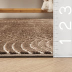 Abani Neutral Collection Brown Area Rug 8' x 10' for Living Room, Dining Room, Family Room - Mid-Century Concentric Circle Design - Durable & Easy to Clean - color: Brown, size: 8' x 10' (Rectangular)