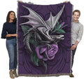 Pure Country Weavers Dragon Beauty Woven Blanket by Anne Stokes - Fantasy Gift Cotton Tapestry Throw - Made in The USA - 72" x 54" - color: Beauty, size: 72" x 54"