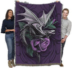Pure Country Weavers Dragon Beauty Woven Blanket by Anne Stokes - Fantasy Gift Cotton Tapestry Throw - Made in The USA - 72" x 54" - color: Beauty, size: 72" x 54"