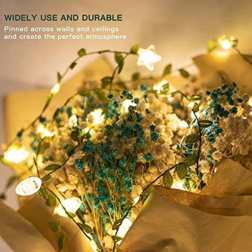 Vigdur 2 Packs Vine String Lights - Tiny Leaf Ivy String Lights with 48 Star Lights Battery Powered Waterproof Fairy Light Indoor Outdoor for Bedroom Party Garden Wall Décor St. Patrick's Day - color: Leaf and Star
