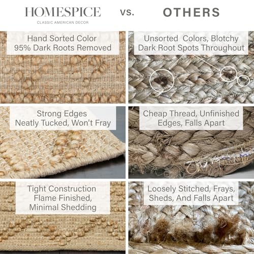 Homespice Nira Brown Diamond Jute Runner Rug 2x6' - Thick & Firm Premium Handmade Geometric Runner Rug for Hallway and Kitchen, Lays Flat, Won't Fray or Shed, Diamond Trellis Pattern - color: Nira, size: 2' x 6' (Rectangular)