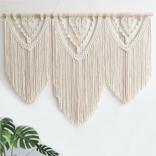Achart Macrame Wall Hanging Large- Boho Wall Decor- large wall art- Wall Decor Living Room- Macrame Tapestry Boho Decor for Bedroom (Beige-C) - color: Beige-C