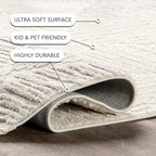 Nuloom Kerry Cream, 6' Round, Geometric, Soft and Cozy, High Traffic, Stain Resistant, Easy Clean, Durable Area Rug for Bedroom, Living Room, Dining Space, Den, Foyer, Entryway - color: Kerry Cream, size: 6' (Round)