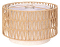 Boho Rattan Lamp Shade, 12.6" Top x 12.6" Bottom x 7.68" High, Natural Rattan & Linen Double Layer Lamp Shades for Floor Lamps Table Lamps Chandelier, UNO Fitter Lampshade Replacement, Easy Assembly