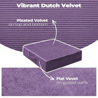 Large Floor Pillows for Adults, Thick Meditation Floor Cushions for Sitting Yoga, 22x22x5 Foam Seat Cushions Set of 2 for Furniture, Floor Pillow with Pleated Velvet Removable Cover, Lavender