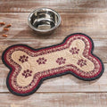 VHC Brands Braided Cotton Rug Small, Cotton Area Rug, Accent Rug, Floor Decor, Connell Collection, Bone Shape 11.5x17.5, Burgundy - size: 11.5x17.5