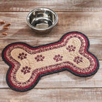 VHC Brands Braided Cotton Rug Small, Cotton Area Rug, Accent Rug, Floor Decor, Connell Collection, Bone Shape 11.5x17.5, Burgundy - size: 11.5x17.5