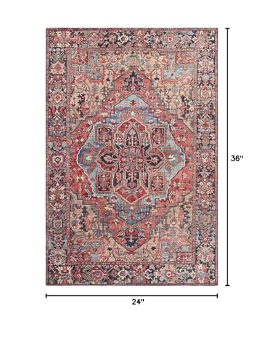 Burgundy Distressed Pattern Boho Washable Rug for Living Room Bedroom Diningroom Office Playroom Nursery Room Vintage Area Rugs 2x3 Soft Non Slip Kitchen Hallway Indoor Large Carpet - color: H, size: 2x3ft