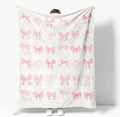 Coquette Pink Bow Blanket - Cute Christmas Throw for Room Decor, Large Trendy Preppy Couch Sofa Bed Blanket, Soft Warm Gifts for Women Girls, 70"x80"