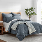 Levtex Home - Adare Blue - Throw - Bordered Floral - Blue, Navy and White - Quilted Throw (50x60in.) - Cotton - color: Blue