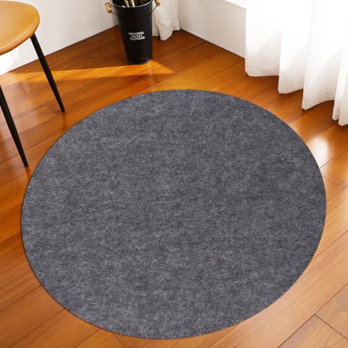 Waterproof Rug Pad Round 1/4 Thick Waterproof Non-Slip Rug Pad， Pad for Hardwood Floors， Rug Pads for All Floors and Finishes, Keeps Carpets in Place Soft and Safe（6FT） - size: 6' round, style: 1/4