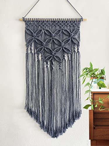 Winterdemoon Handmade Cotton Home Decor Macrame Wall Hanging Grey - color: Grey1