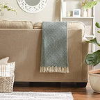 DII Diamond Throw Collection Cotton Woven, 50x60, Hunter Green - color: Hunter Green