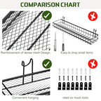 4 Pcs Metal Wire Mesh Basket for Gridwall Black Hanging Wire Mesh Basket with Hook Wall Mounted Organizer for Home Wall Display (Small) - size: Small