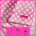 Betsey Johnson - Plush Throw Blanket for Couch or Bed, Soft Reversible Western Fleece Throw, Cozy Printed Soft Blanket, Ombre Dots Pink, 50" x 70" - color: Ombre Dots Pink