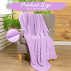 Buryeah 12 Pcs Flannel Throw Blanket Bulk 50 x 60 in Sleepover Blanket Outdoor Wedding Throw Lightweight, Oeko-tex Standard 100 Certified for Sofa Homeless Gifts (Lavender Purple) - color: Lavender Purple