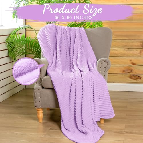 Buryeah 12 Pcs Flannel Throw Blanket Bulk 50 x 60 in Sleepover Blanket Outdoor Wedding Throw Lightweight, Oeko-tex Standard 100 Certified for Sofa Homeless Gifts (Lavender Purple) - color: Lavender Purple