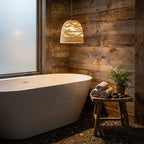 Modern Japandi Handmade Rattan Pendant Light (Dome)