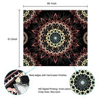 Uspring Mandala Tapestry - Bohemian Floral Aesthetic Hippie Boho Wall Hanging Decor for Bedroom, Living Room, Dorm (51.2 x 59.1 inches)